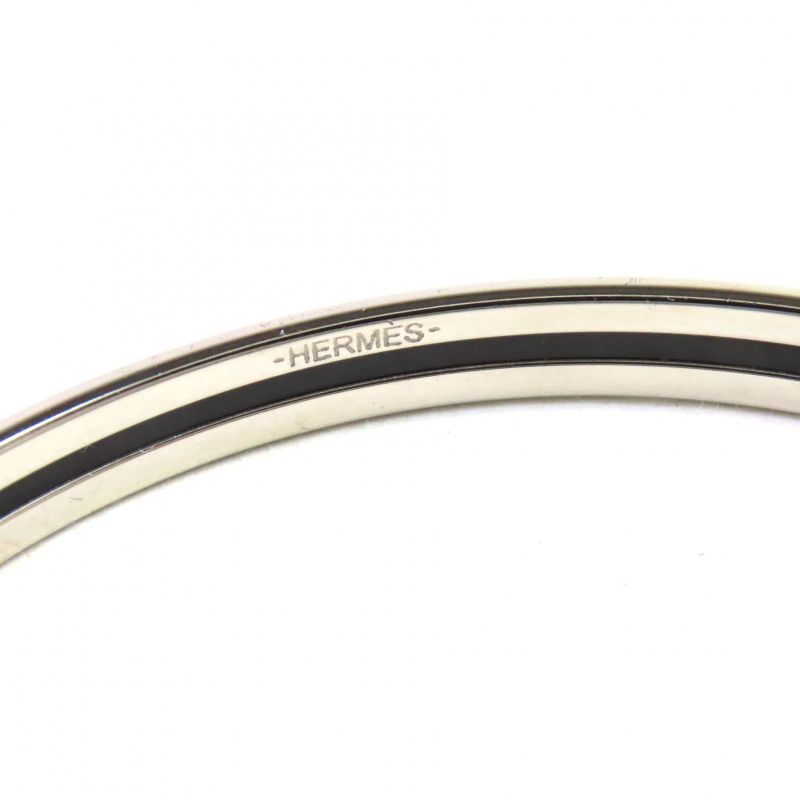 Hermes 2022 Fo0232 Extrafan Metal Enamel Bracelet Bangle Silver White Multicolor