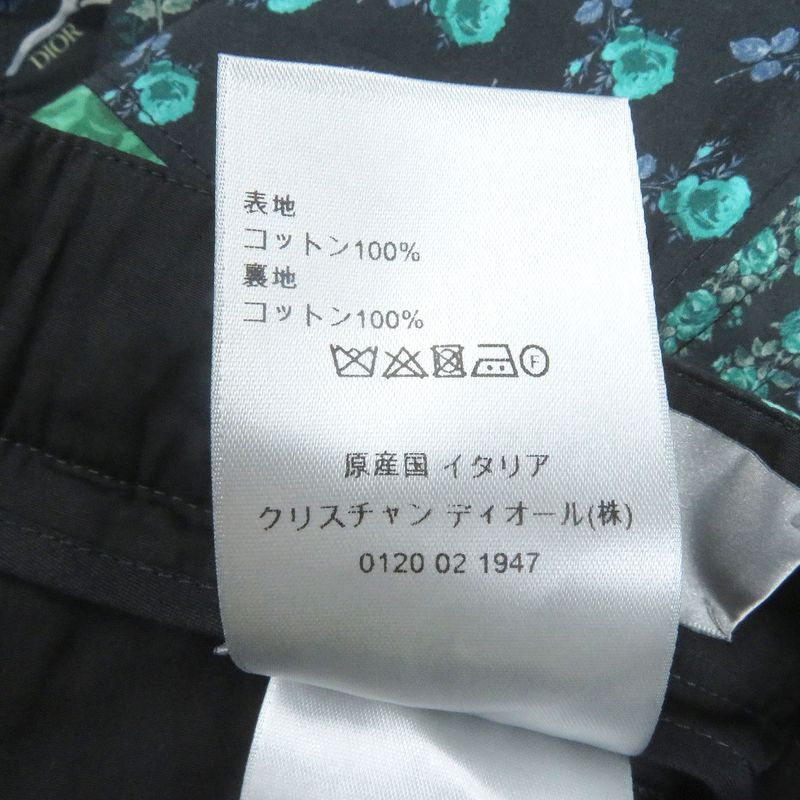 DIOR Homme 22AW 293c170a5680 100% Cotton Roses Total Pattern Half-pants Black