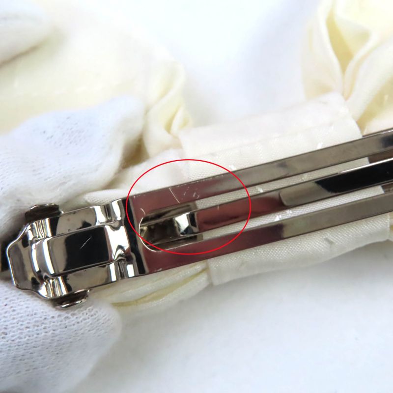 CHANEL 25C Aaa730 2025 Cruise Silk Coco Embroidered Ribbon Barrette With