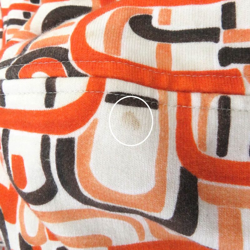 Prada 21SS 134628 100% Cotton Allover Triangle Logo Pullover Hoodie Orange M