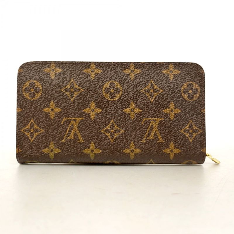 Louis Vuitton Long Wallet Monogram Porte Monnaie Zip M61727 Brown Men Women