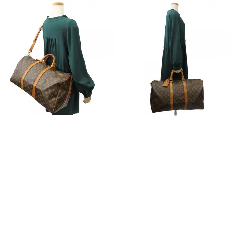Louis Vuitton Keepall Bandoliere 50 M41416 Monogram Nubuck Brown 2WAY Crossbody