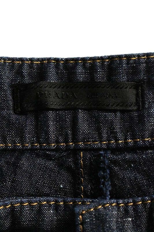 Prada Gep403 Back Triangle Plate Chien Bray Denim Pants Men's S