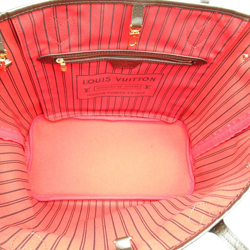 Louis Vuitton Neverfull MM N41358 Damier Women's Tote Bag Brown Excellent