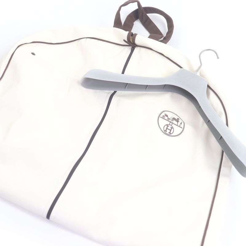 Hermes Serie Button H Logo Zip Jacket Black Blouson 46 With Hanger And Garment