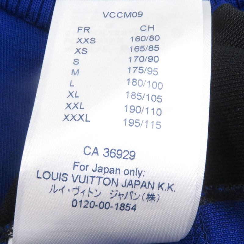 Louis Vuitton Jacquard Cyc Ring T-shirt Half Zip Short Sleeve Knit Blue Black S