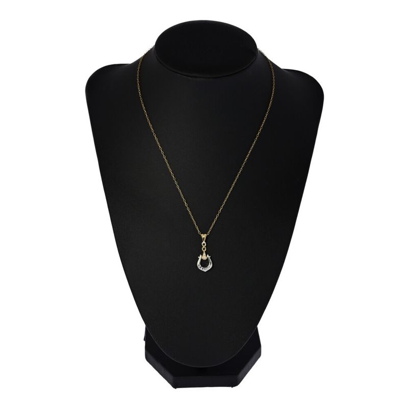 Celine Triomphe Logo Diamond Pendant Top / YG / 750 X Pt900 Combination - 2.9g