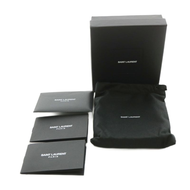 Saint Laurent Paris Card Case Business Card Holder Logo Leather Black AN3 AA