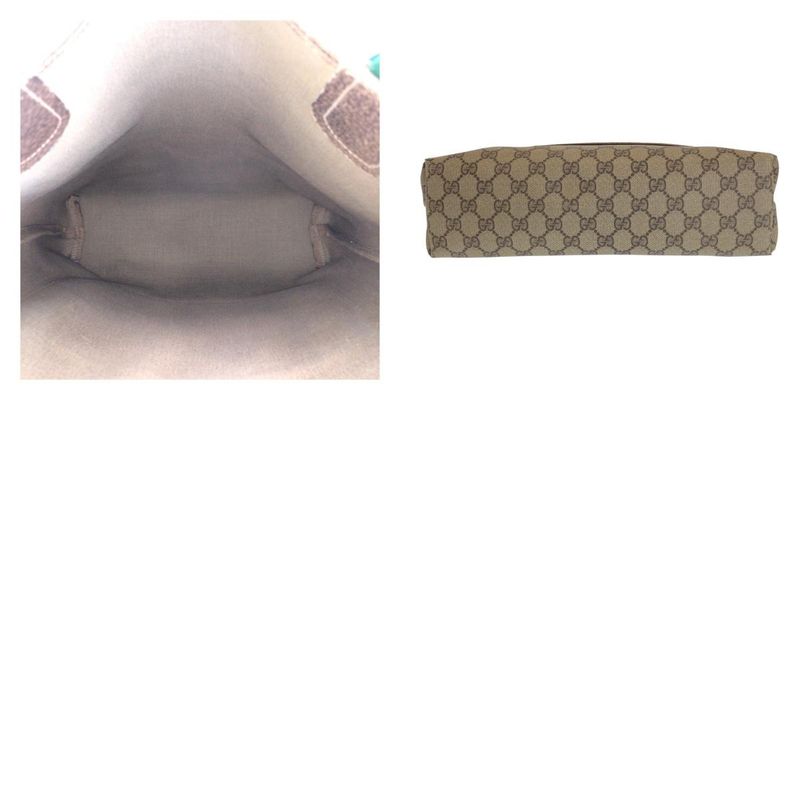 Gucci Vintage Sherry Line Old Gucci Brown Gold Hardware GG Supreme Canvas/leathe