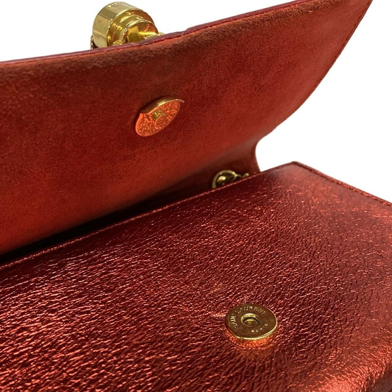 Saint Laurent Paris Shoulder Bag Kate 354120 Red Mini Bag/chain Shoulder/metalli