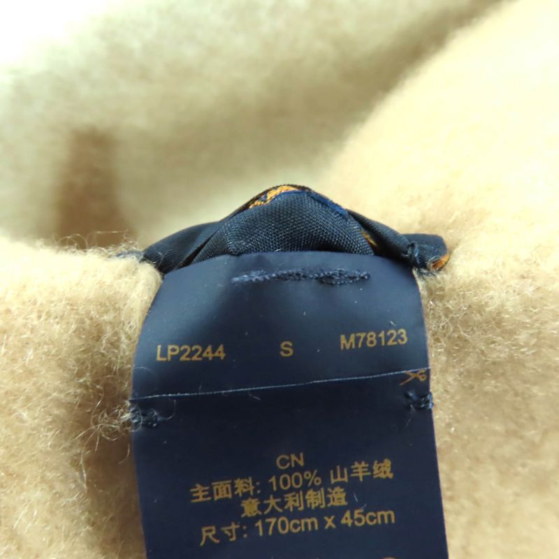 Louis Vuitton 2024 M78123 Scarf Reykjavik 100% Cashmere Beige Logo Design