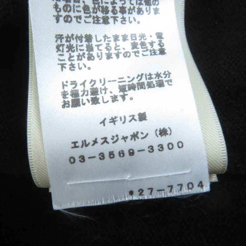 Hermes 22AW 2h2663d1 100% Cashmere H Lift Short Sleeve Knit Black 36 Made In