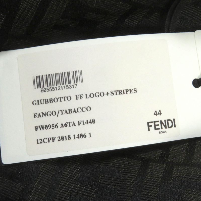 Fendi Fw0956 FF Logo Zucca Logo Tape Hooded Mountain Hoodie Brown 44 Made In