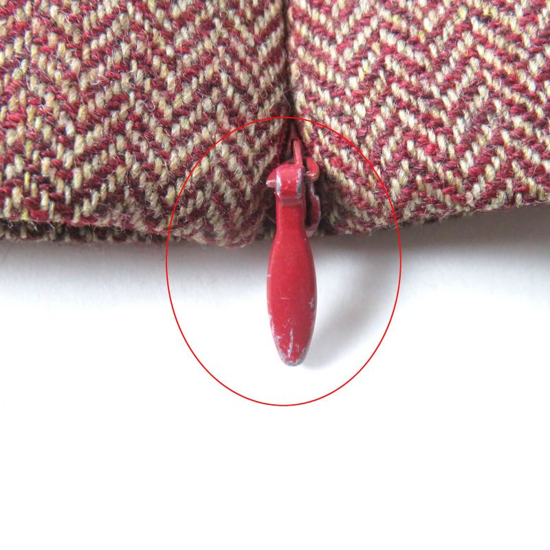 Celine Vintage 100% Wool Docking Dress With Logo Button And Belt Red 40 Genuine