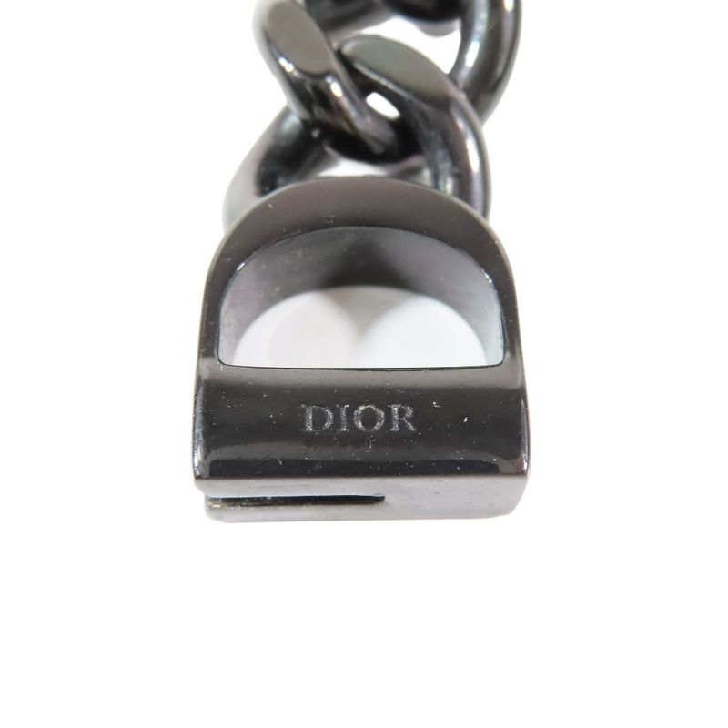 DIOR CD ICON Chain Necklace CD Icon Logo Choker Accessory Christian Dior Black