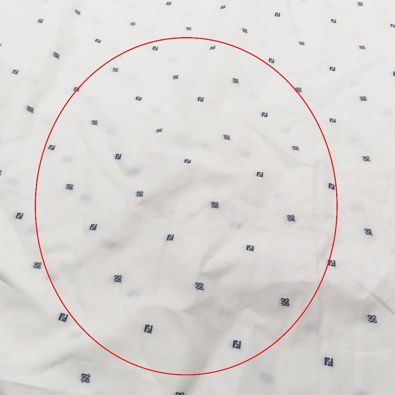 Unused 2021 Fendi Ff Logo Zucca Total Embroidery Shirt Blouse Long Sleeve Cut