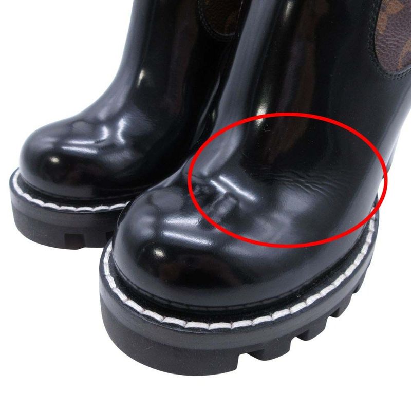 2018 Louis Vuitton Monogram Side Gore Boots Ankle Boots Chelsea 36/23.0 Black