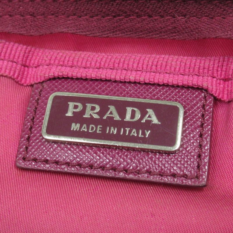 Prada Nylon Pouch Small Bag Triangle Logo Triangle Logo Plate Pink Men's
