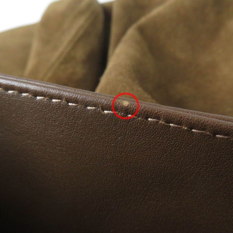 Gucci 626888 Cow Suede Horsebit Sherry Line Leather Flared Skirt Brown 36 Made