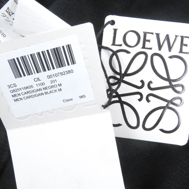 LOEWE Q825y16k05 100% Wool Anagram Logo Embroidery Light Hand Knit Cardigan