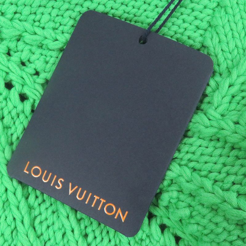 Louis Vuitton 23AW LV Logo Hardware Hand Knit Monogram Cotton Crew Neck