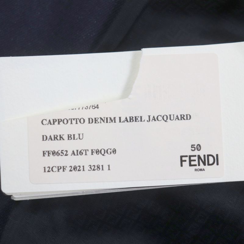 Fendi 2021 Ff0652 Logo Buttons Lined With FF Logo Pattern Denim Single
