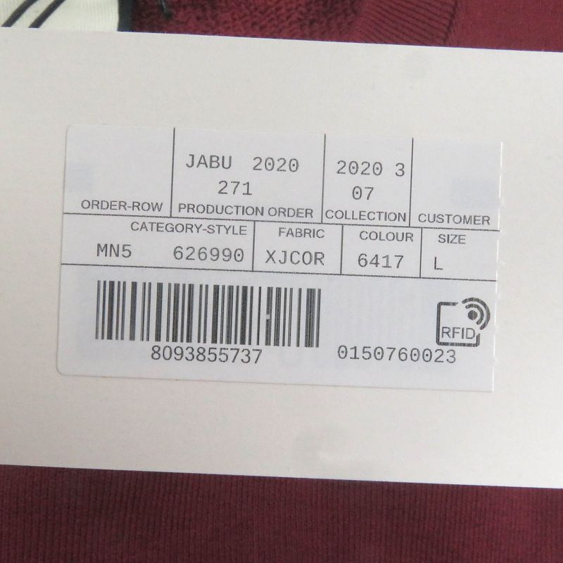 Gucci 20AW 626990 100% Cotton Logo Print Crew Neck Sweatshirt Bordeaux L Made