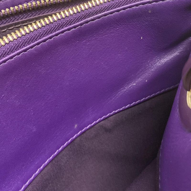 Dior/christian Dior Handbag Granville Purple Mini Boston/gold Hardware Leather