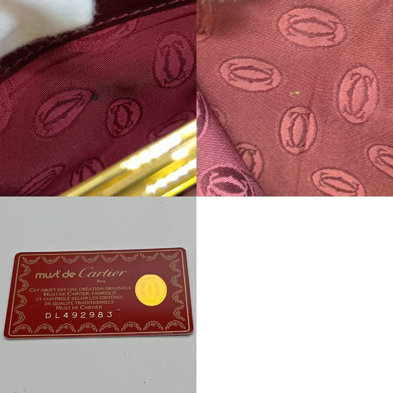 Cartier Mustline Trifold Wallet Women's Wine Red