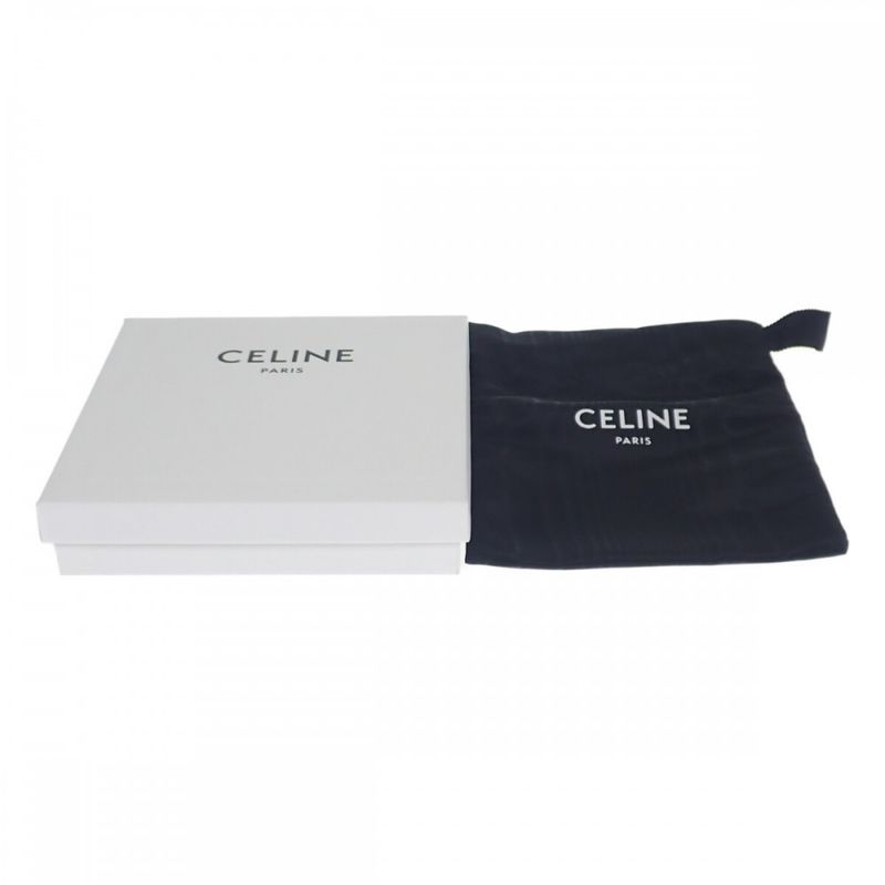 Celine Coin And Card Pouch With Hook 10b772dtn.38aw Coin Case PVC Black Silver