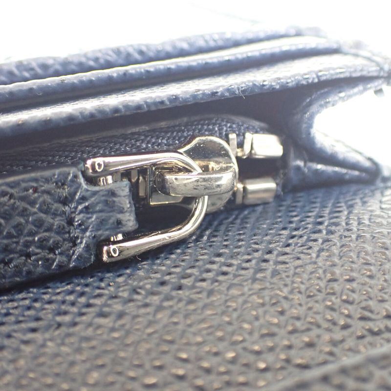 Bvlgari MAN 283811 Bifold Wallet Calf Navy Men's Iseya