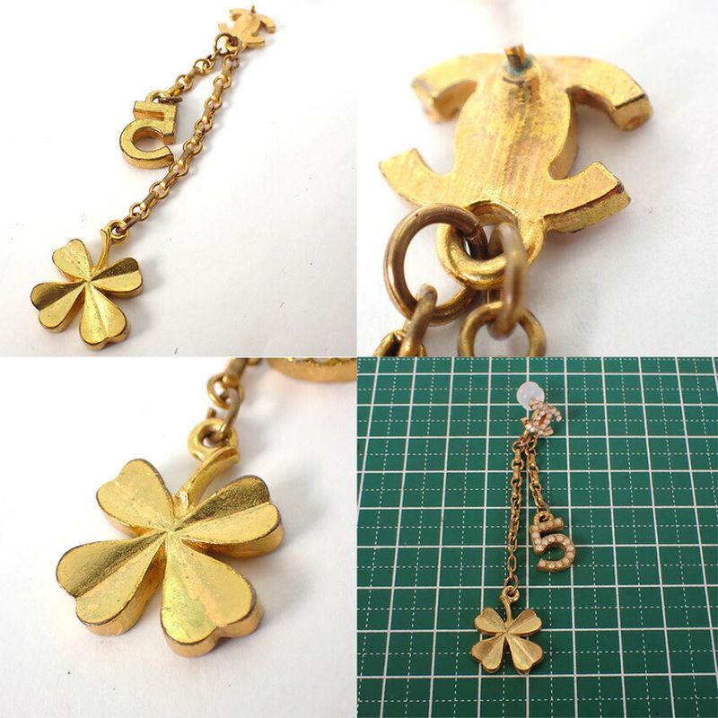 Chanel Coco Mark 5 Rhinestone Earrings One Side //j83-5