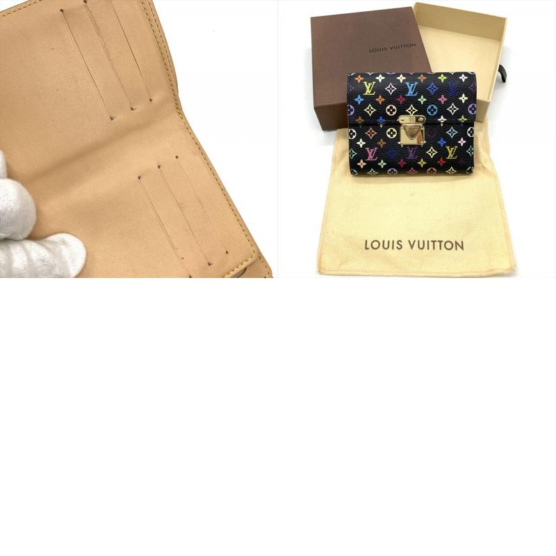 Louis Vuitton Portefeuille Koala Noir Black Trifold Wallet M58015 Black Gold