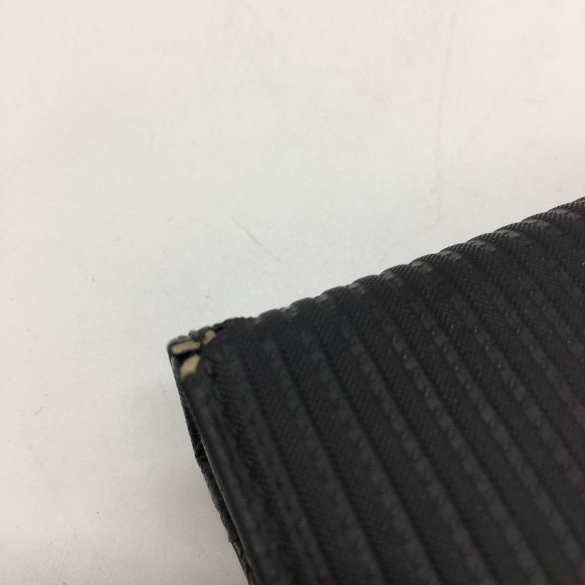 Bvlgari Tri-Fold Long Wallet Logo Mille Rige Double Hook 25556 Black