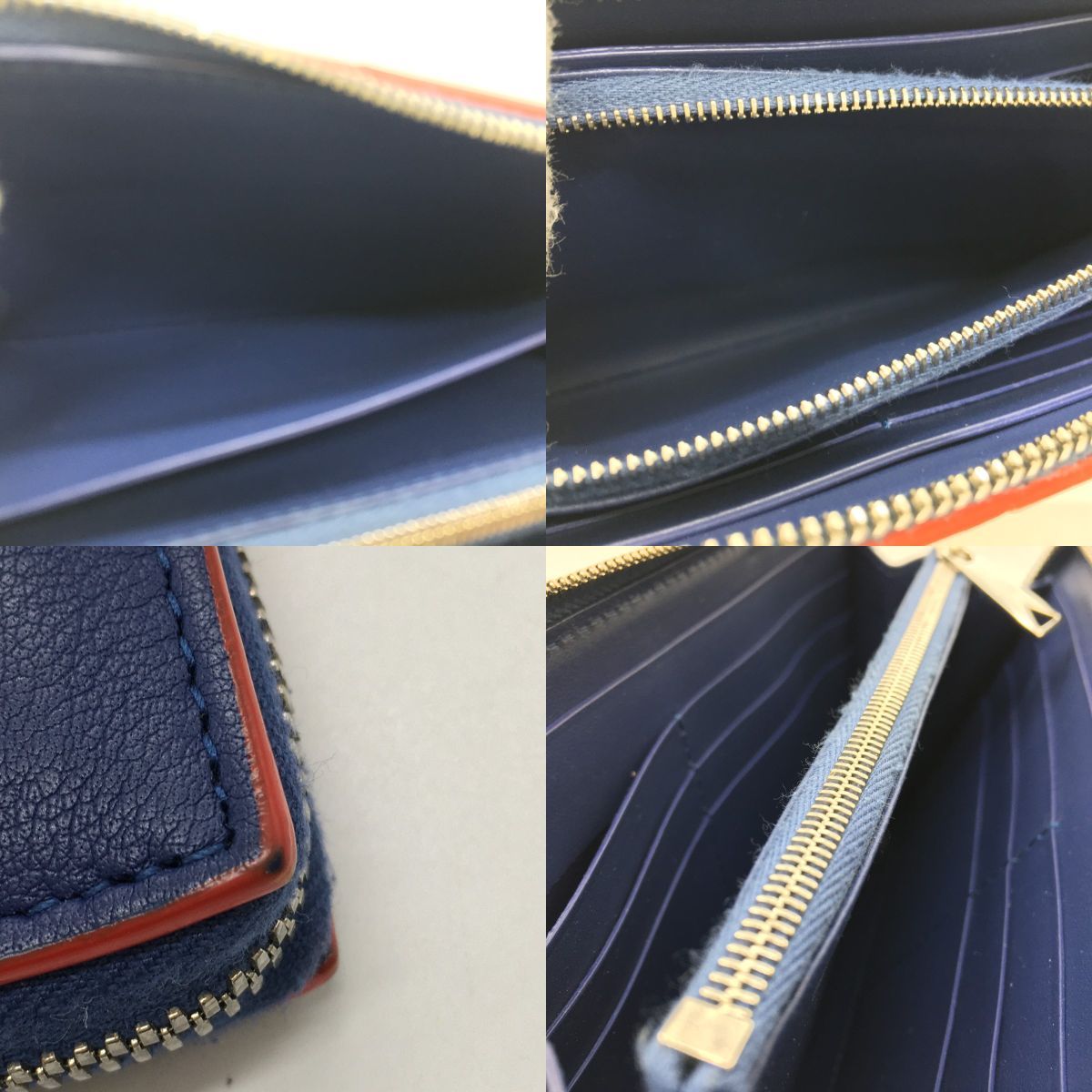 Bottega Veneta Cassette Zip Around Wallet Navy