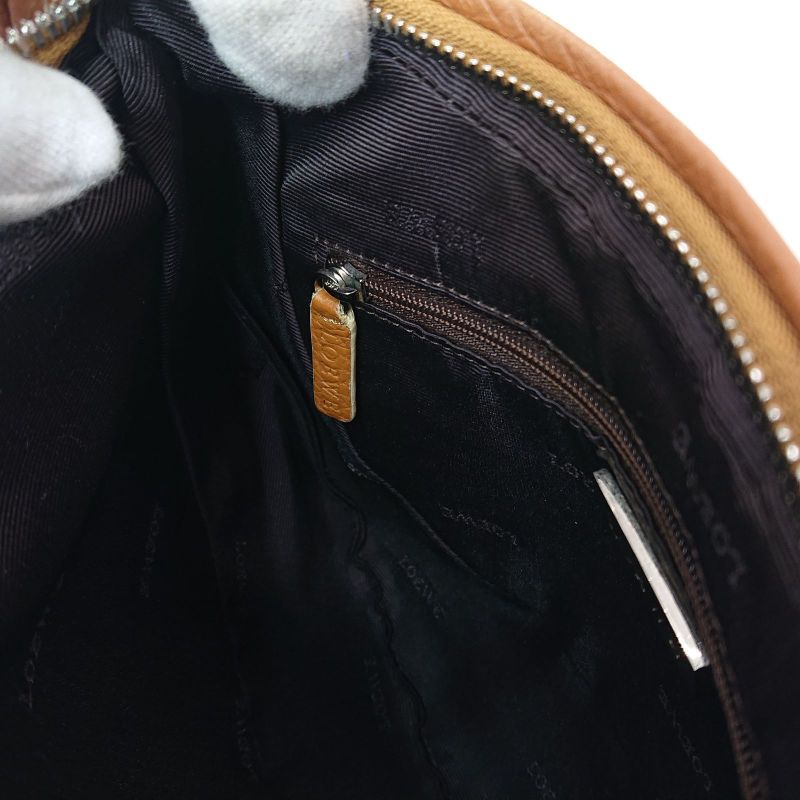 Loewe 2way Shoulder Bag Handbag Logo Shape Push Leather Round Shape