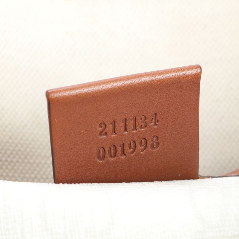 Gucci GG Supreme Sherry Line 211134 Leather Tote Bag Shoulder A4 Brown Women