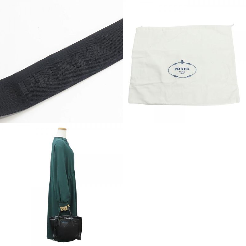 Prada Tote Bag Concept Nylon Leather Black 2WAY Crossbody Shoulder Casual