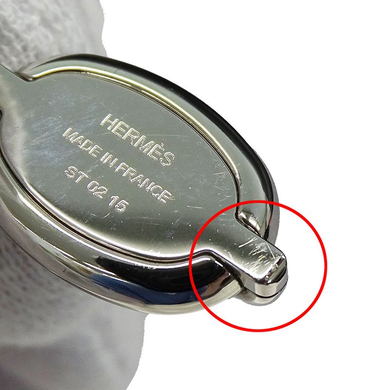 Hermes Necklace Ladies Brand Mini Mayon PM Metal Silver Black Pendant Accessory