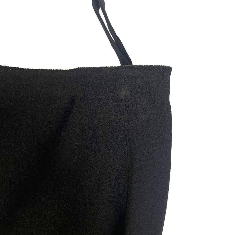 Prada Front Pleated Flared Skirt Knee Length 36 Black