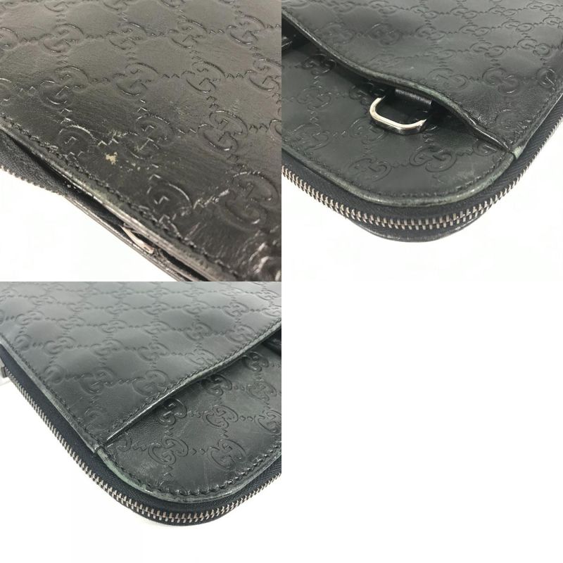Gucci Briefcase Guccissima GG Logo 152604 Cima Leather Black