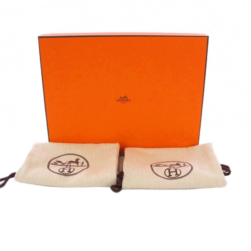 Hermes Oran Sandals Flat Leather 35.5 Brown KH