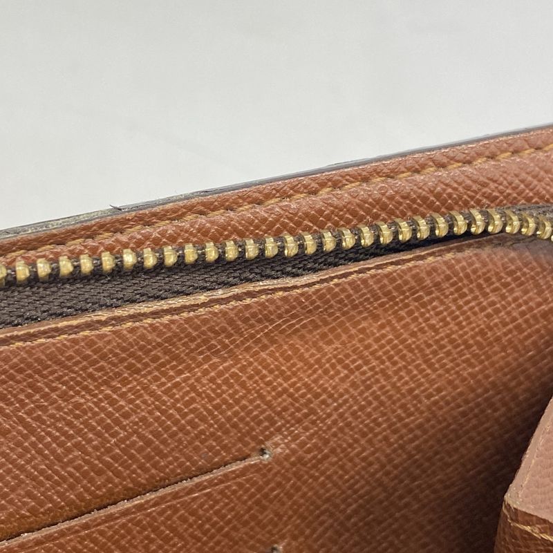 Louis Vuitton Long Wallet Monogram Porte Monnaie Zip M61727 Brown Men Women