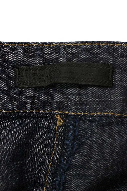Prada Gep403 Back Triangle Plate Chien Bray Denim Pants Men's M