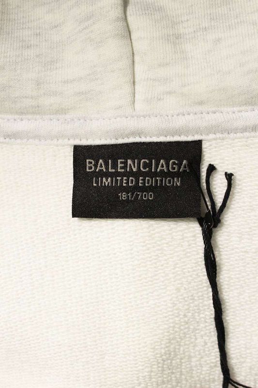 Balenciaga 744457 Tqva6 Archive Logo Damaged Zip Up Hoodie Men's XS
