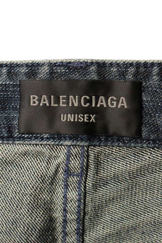 Balenciaga 764528 Tnw65 Piercing Baggy Denim Pants Men's M