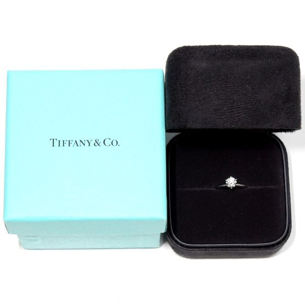 Tiffany & Co Solitaire 045ct Diamond Ring H-vs1-3ex Pt950