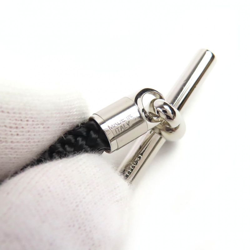 Hermes Grenand Dubretour Silver Hardware Bracelet Accessory Black With Box And