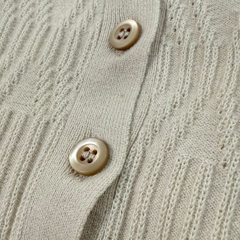 Prada Sport Short Sleeve Tight Knit Polo Shirt Cut and Sewn 38 Beige Women Used