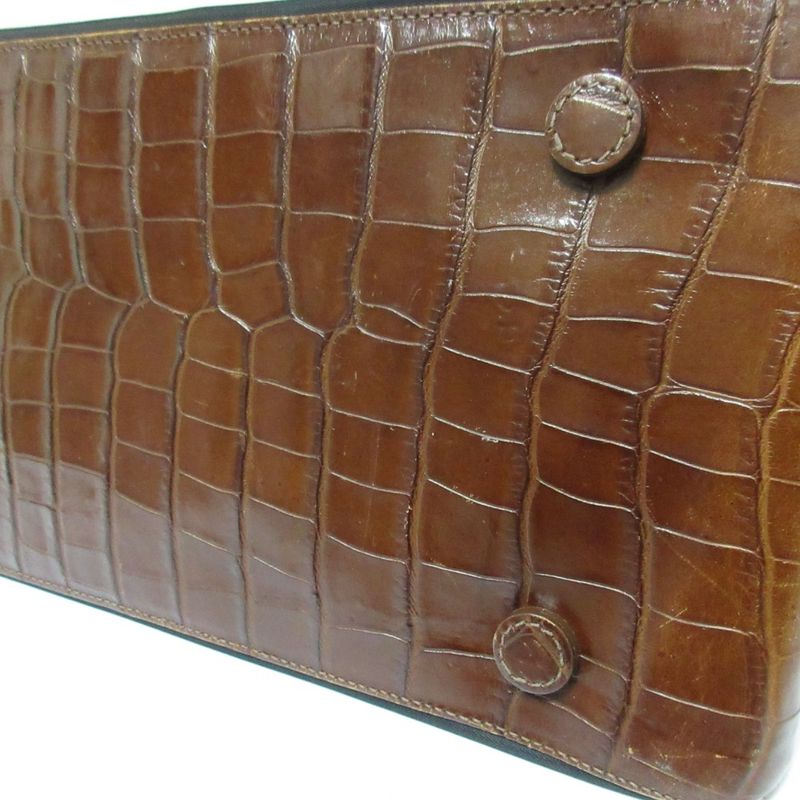 Good Prada Nylon and Leather Handbag Black Brown Women's Used